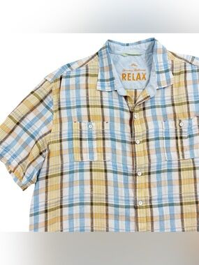 Tommy Bahama Relax Linen Blend Short-Sleeve Button Down Shirt XL
